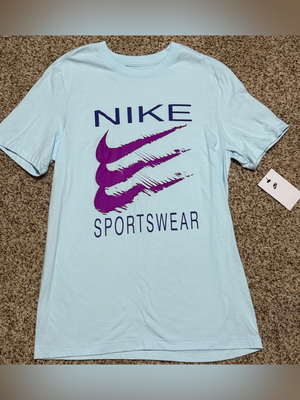 Nike Light Blue Short Sleeve Graphic Tee Mens S NWT